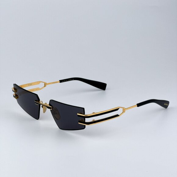 Balmain FIXE BPS-123A-54 Men BRAND NEW Sunglasses Titanium Gold Grey Geometric - Picture 4 of 13